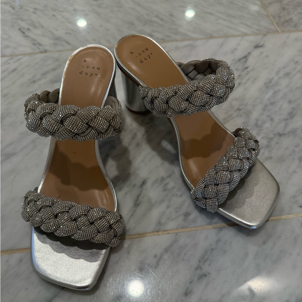 Rhinestone Braided Heels